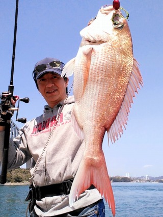 香川県坂出市の桜鯛(マダイ)ブツ持ち写真
