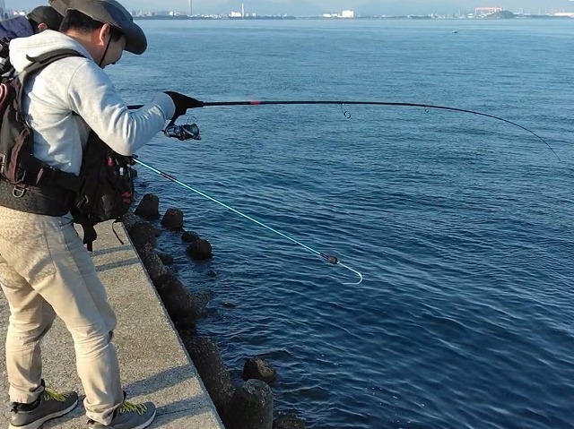 ギャフを伸ばすレッカーさん